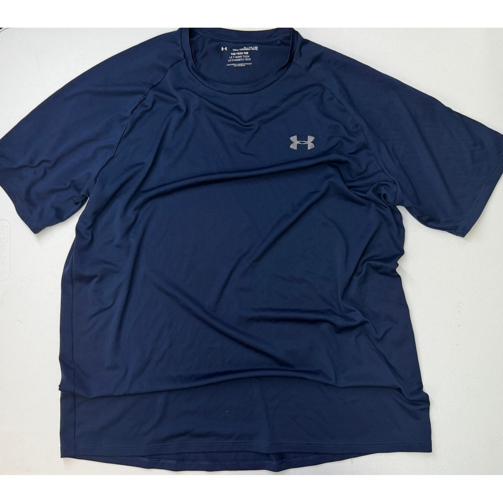 Under Armour Tech Tee Mens XLT Navy Blue Short Sleeve Athletic Training Shirt